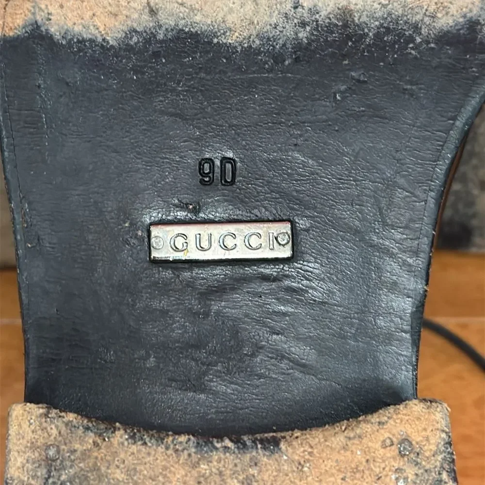 Gucci Mens Black Leather Italy‎ Lace up Dress Shoes Size 9D - Picture 8 of 10